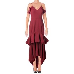 Jarlo london layered ruffle sleeveless gown